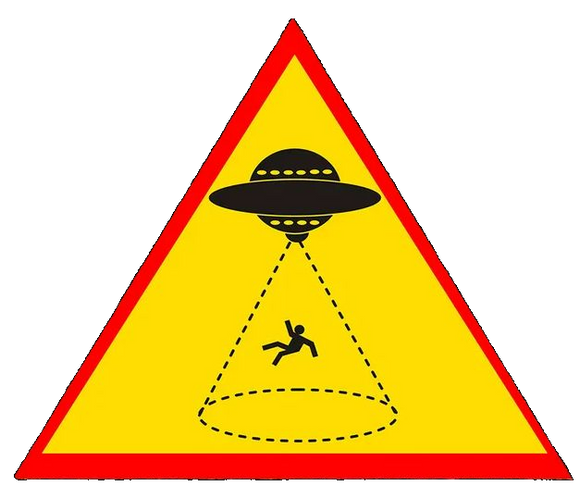 Alien Abduction Warning Metal Sign