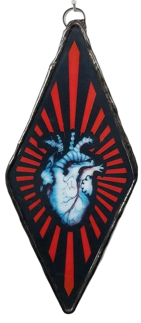 Anatomical Heart Glass Ornament