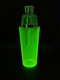 Uranium Glass Cocktail Shaker with Strainer