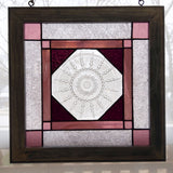 Large Purple/Clear Depression Glass Plate Framed Panel