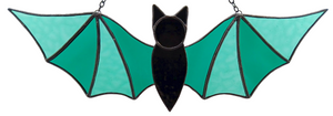 Carnival Bat Suncatcher - Teal Cathedral