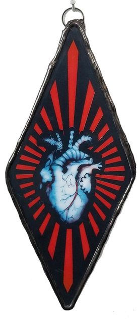 Anatomical Heart Glass Ornament