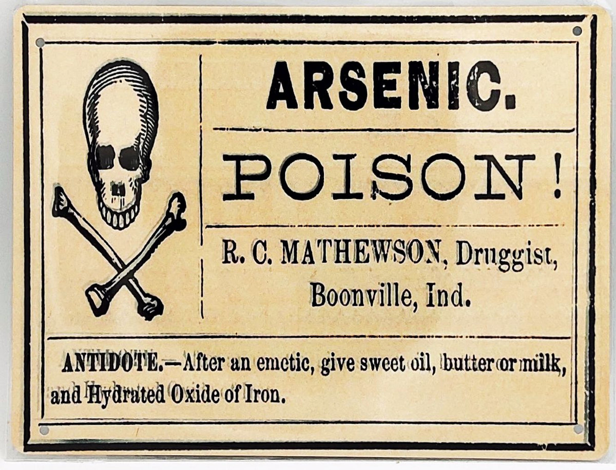 Arsenic Reproduction Metal Sign – Dark Rain Design