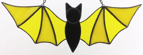 Carnival Bat Suncatcher - Yellow Cathedral & Opal