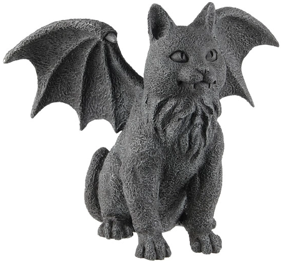 Winged Cat Gargoyle Sculpture