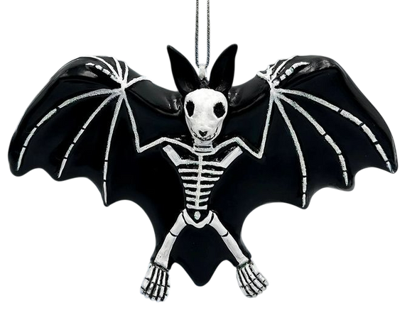Bat Skeleton Blown Glass Ornament