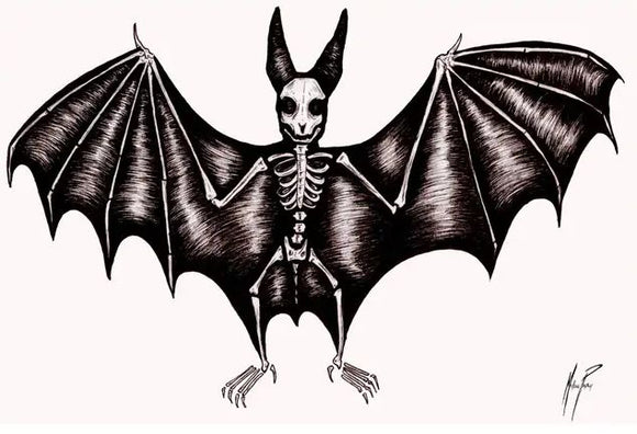 Skeleton Bat 8x10 Fine Art Print