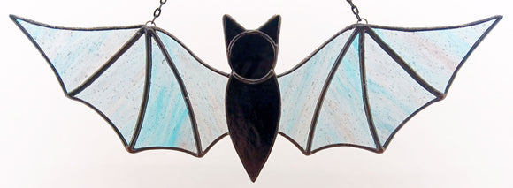 Bat Suncatcher - Blue Streaks on Clear