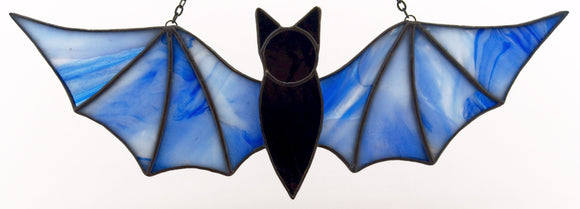 Bat Suncatcher - Blue and White Swirled