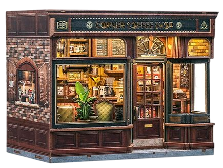 Corner Coffee Shop Book Nook Kit