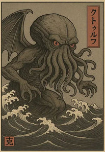 Cthulu Ukiyo-E Style Poster