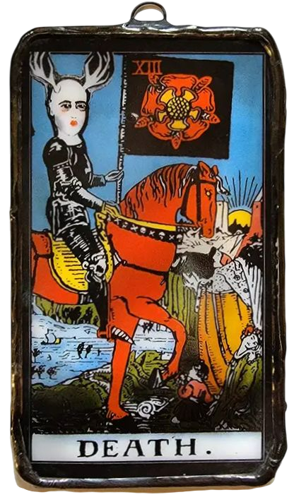 Death Tarot Card Glass Ornament