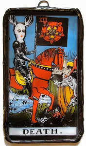 Death Tarot Card Glass Ornament