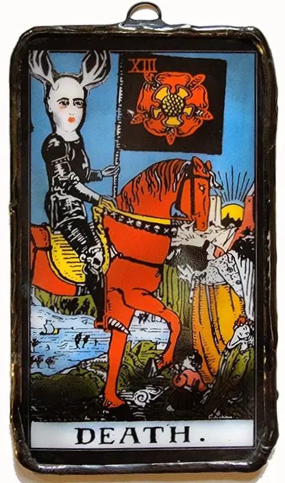 Death Tarot Card Glass Ornament