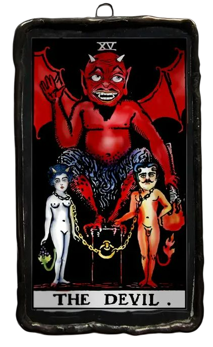 The Devil Tarot Card Petite Glass Ornament