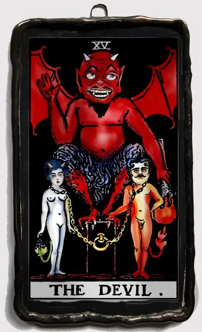 Devil Tarot Petite Glass Ornament