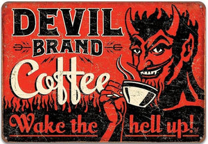 Devil Brand Coffee Reproduction Tin Sign