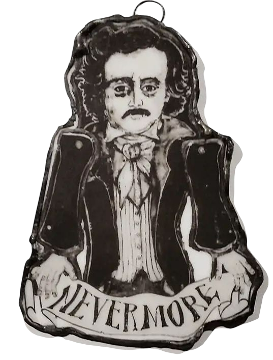 Edgar Allen Poe Nevermore Glass Ornament