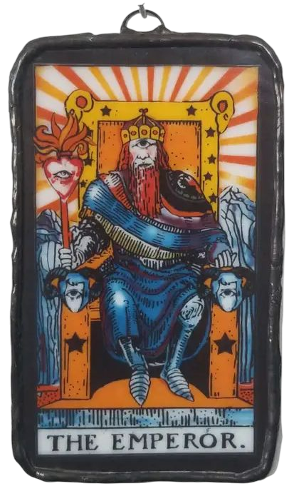 The Emperor Tarot Card Glass Ornament