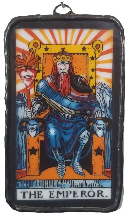 The Emperor Tarot Card Glass Ornament