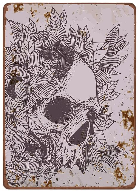 Floral Skull 8x10