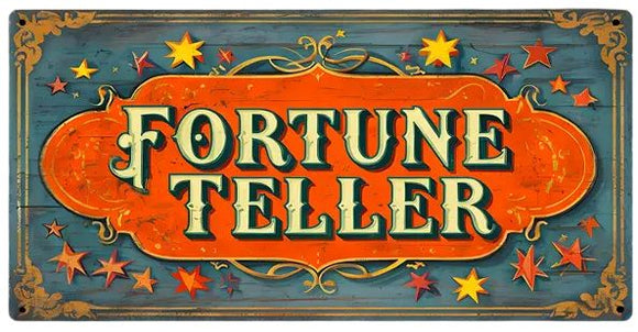 Fortune Teller Metal Sign 12x6