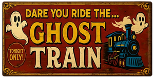 Ghost Train Reproduction Metal Sign 16x8