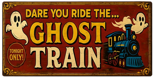 Ghost Train Reproduction Metal Sign 16x8
