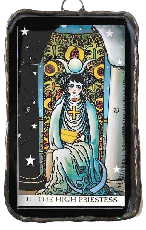 The High Priestess Tarot Card Glass Ornament
