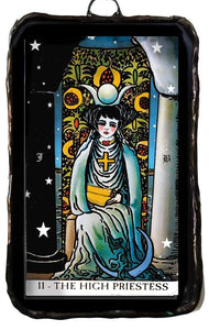 The High Priestess Tarot Card Glass Ornament