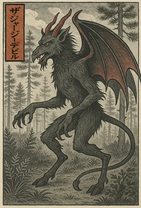 Jersey Devil Ukiyo-E Style Poster