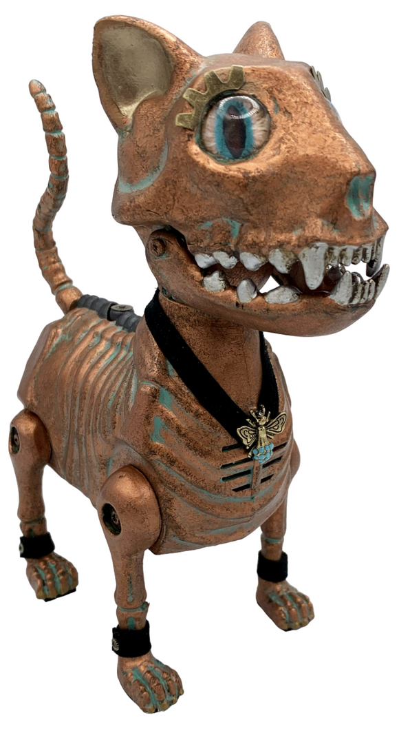 Joslyn - Interactive Meowing Skeletal Steampunk Cat