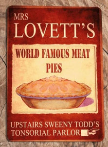 Mrs. Lovett's Meat Pies Reproduction Metal Sign