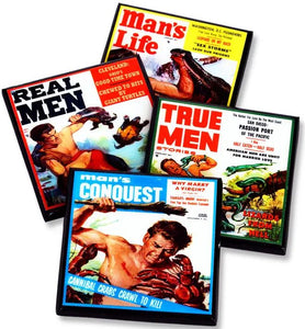 Manly Manly Men Pulp Fiction Coaster Set