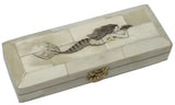 Mermaid Engraved Scrimshaw Bone Stamp Box