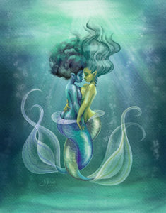 Mermaid Squish 8x10" Shimmer Art Print