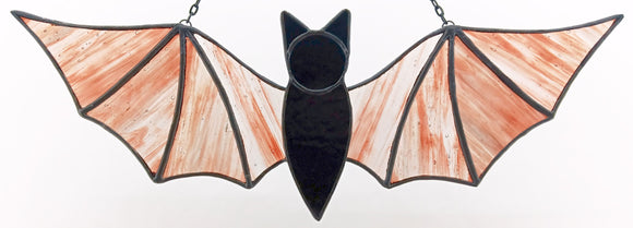 Bat Suncatcher - Red & Clear Streaky