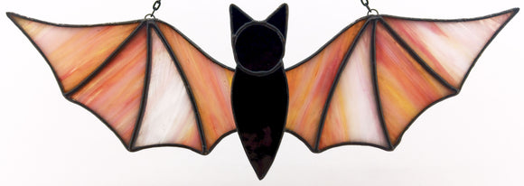 Bat Suncatcher - Peach & White