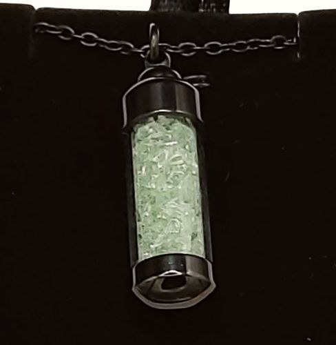 Uranium Glass Chip Pendant in Box