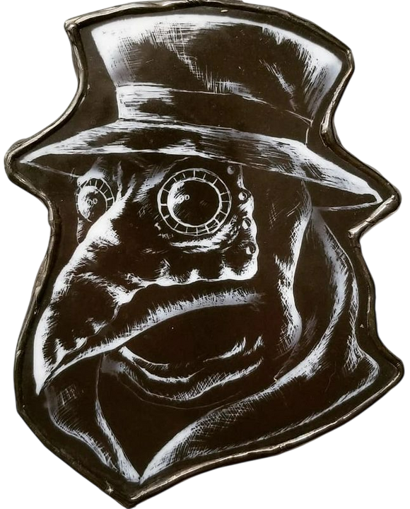 Plague Doctor Glass Ornament