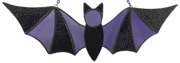 Carnival Bat Suncatcher - Purple Cathedral & Black Granite