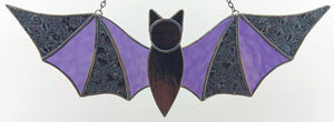Carnival Bat Suncatcher - Purple Cathedral & Black Snowflake