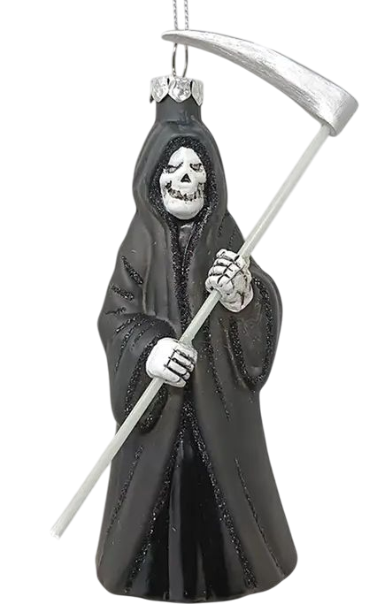 Grim Reaper Blown Glass Ornament