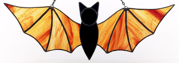 Bat Suncatcher - Red & Orange Streaky