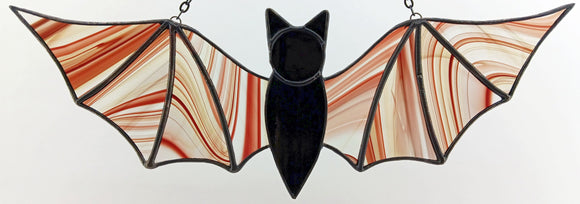 Bat Suncatcher - Burgundy & Clear Streaky