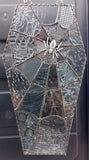 Stained Glass Spiderweb Coffin - Mixed Clear Glass