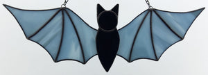 Stained Glass Bat Suncatcher - Pale Blue