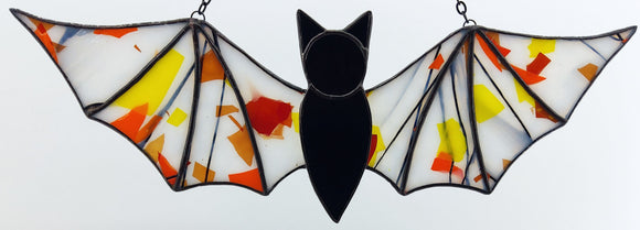 Stained Glass Bat Suncatcher - Autumn Splash