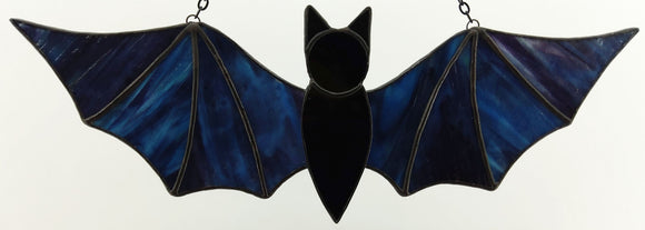 Stained Glass Bat Suncatcher - Midnight Blue