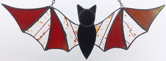 Stained Glass Bat Suncatcher - Red Funfetti